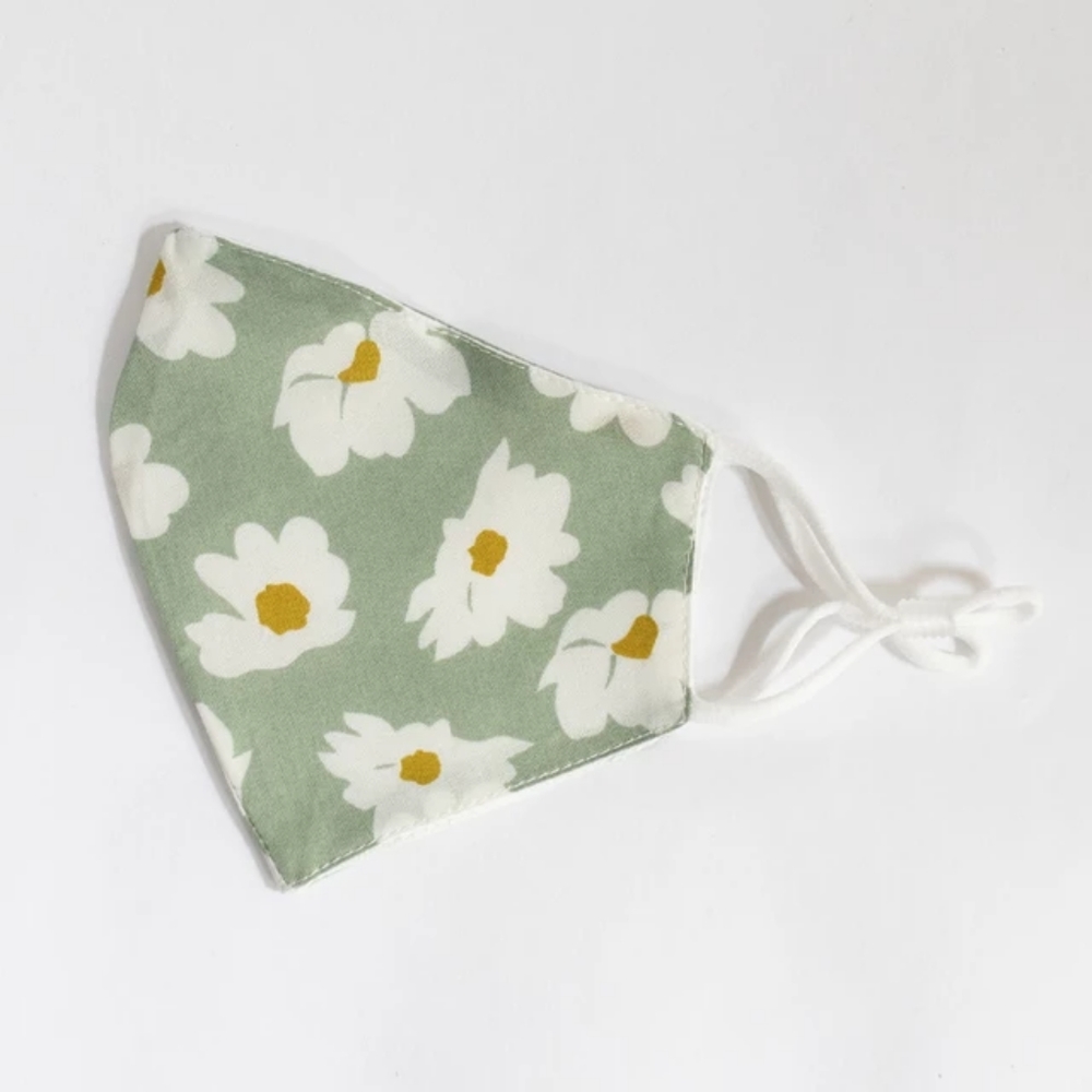 Floral Teal Face Mask